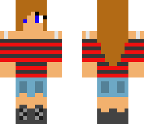 red and black stripe girl