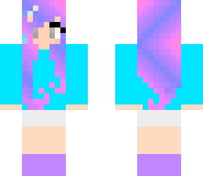 purple and pink haired girl