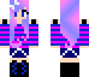 blue and pink girl