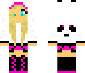 pink panda with hood