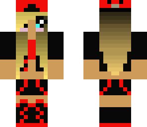 red and black blonde girl