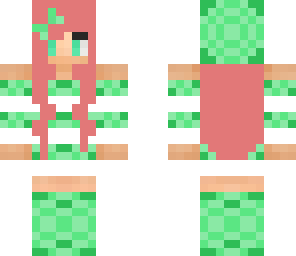 green pattern pink hair