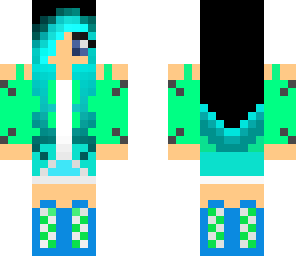 blue-ish and green-ish girl