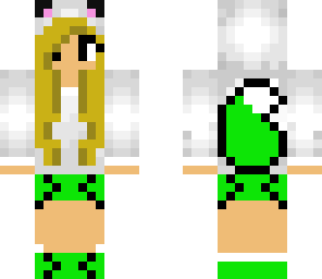 little fox girl green blonde