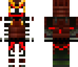 a wierd samurai with blood