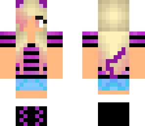 cat girl with pink dip dye hair