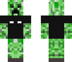 creeper in herobrine t-shirt