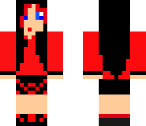 red and black hipster girl