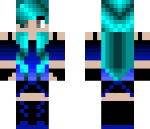blue hair grey eyes