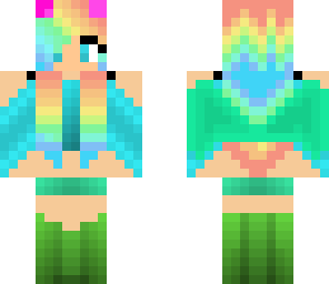 rainbow angel with pink cat ears