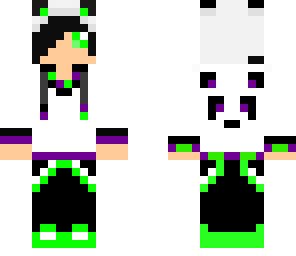 purple and green panda boy