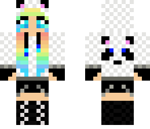 panda girl with rainbow hair