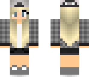 blonde girl with caps