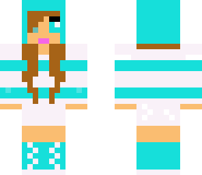blue striped girl