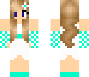 white and bluegreen weding girl