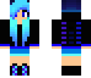 dj blue hair girl blue pants fix