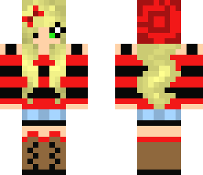 red and black blonde girl