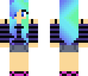 girl gamer with blue hair