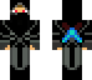 red eyed assassin with two diamond swords
