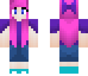 cute pink hair girl