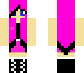 black white pink with fixed eyes