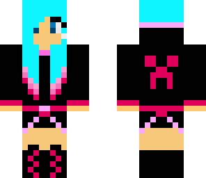 blue haired girl gamer