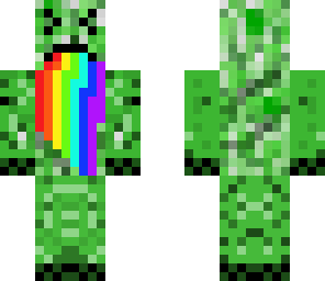 creeper throwing up rainbows
