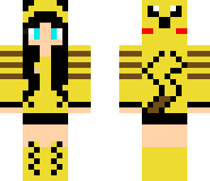 black haired pikachu girl