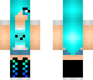 bright blue sraight haired girl