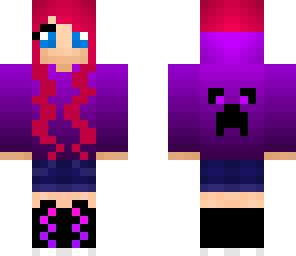 purple creeper hoodie girl