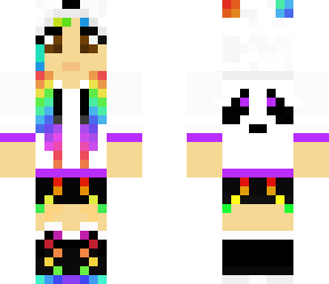 edited rainbow panda girl
