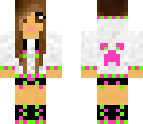 pink and green creeper hoodie
