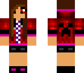 red creeper hoodie girl