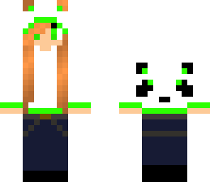 green panda girl- rainbow panda collection