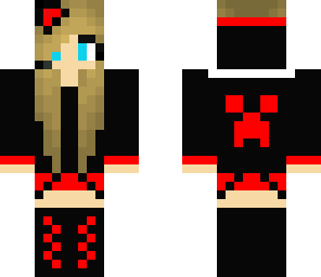 red and black creeper girl awesome