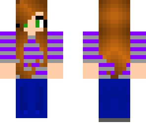 purple and grey striped girl