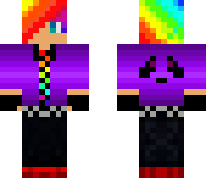 rainbow with purple jacket