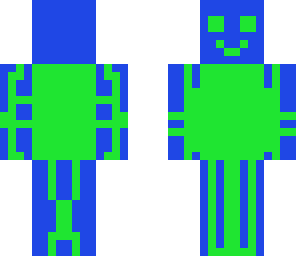 blue with green man