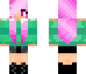 pink green girl