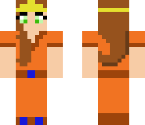 some girl wearing orange with a tiara