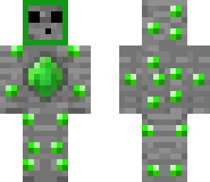 emerald ore with a slime face