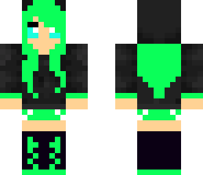 beautiful green haired girl