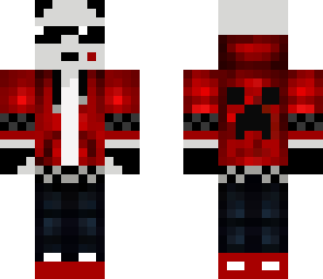 red creeper hoodie panda