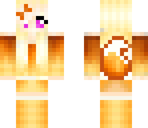foxxie girl with longer skirt and pink eyes