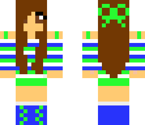 green and blue girl