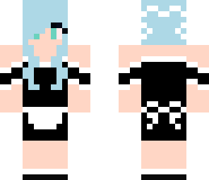blue haired maid