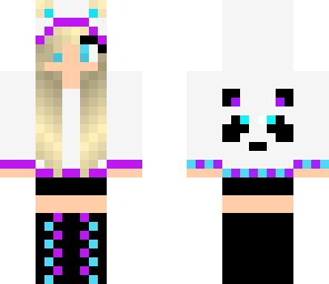 blue and purple panda girl