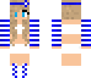 striped blue shirt girl