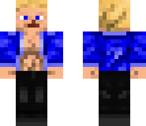 blue jacket muscled human