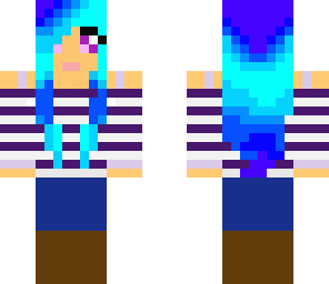 blue hair cute girl